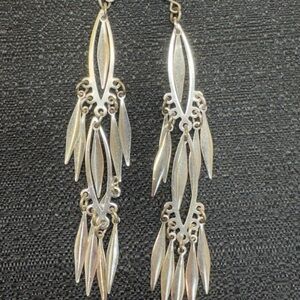 Sterling Silver Dangle Chandelier Earrings - Silver